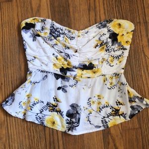 Floral Strapless Crop Top